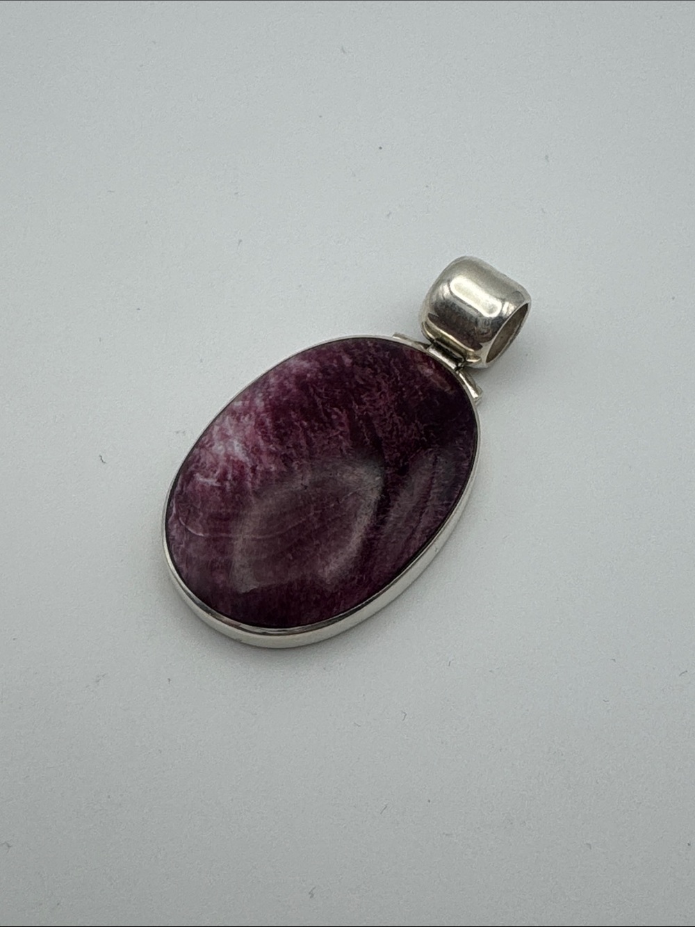 Sterling Silver Purple Stone Oval Pendant - Women's Jewelry